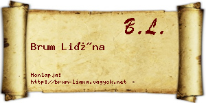 Brum Liána névjegykártya